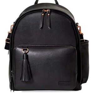Black Skip Hop Diaper Bag Backpack.  Luxe vegan leather